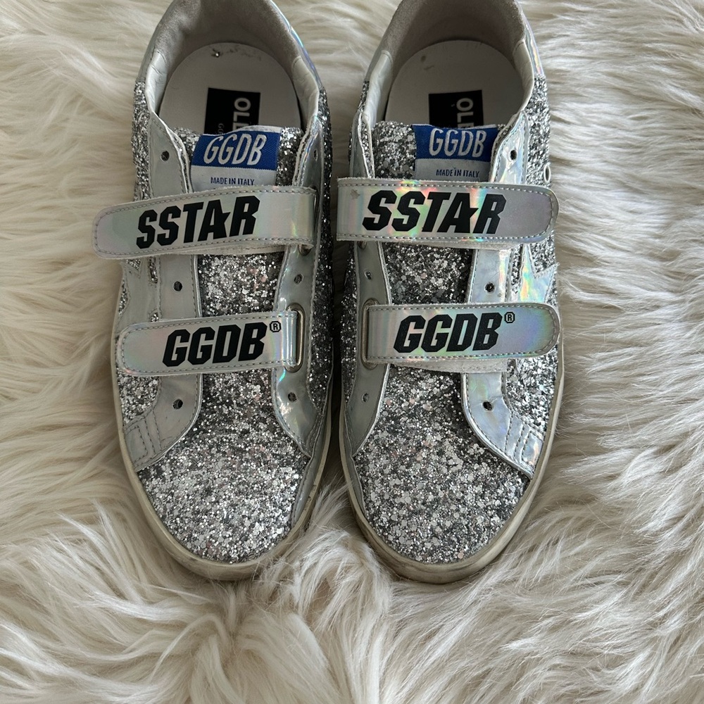 Golden Goose Silver Glitter Kids Sneakers